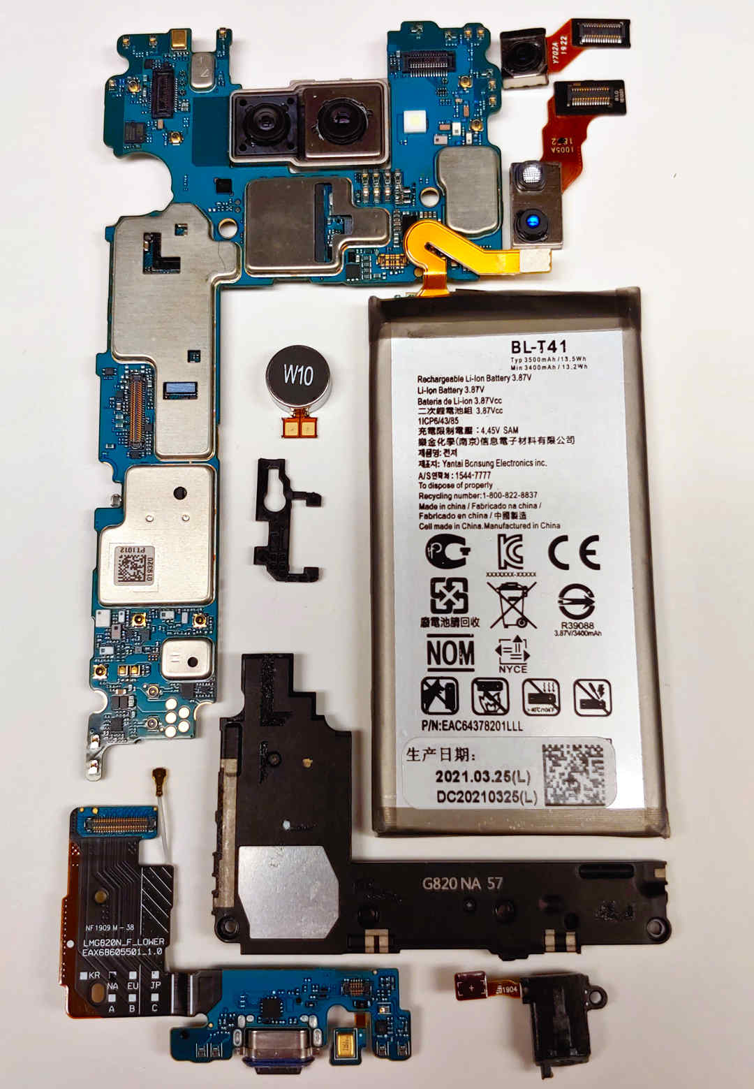 LG G8 view of all parts